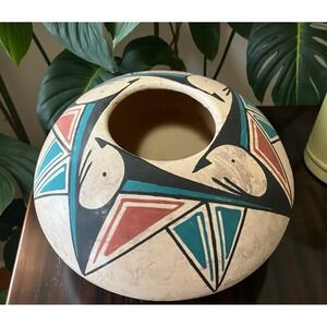 Mata Ortiz Pottery Seed Pot Silvia Rodriguez Mixed Clay Paquime Traditional  Art